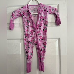Little Sleepies Pink Floral Kids Footie
